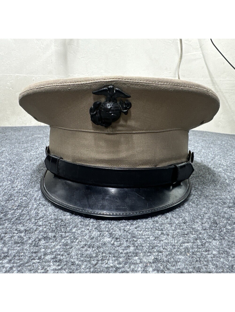 Vintage USMC Officer Visor Cap Khaki Color !RARE! - Size 7 1/4 - GREAT...